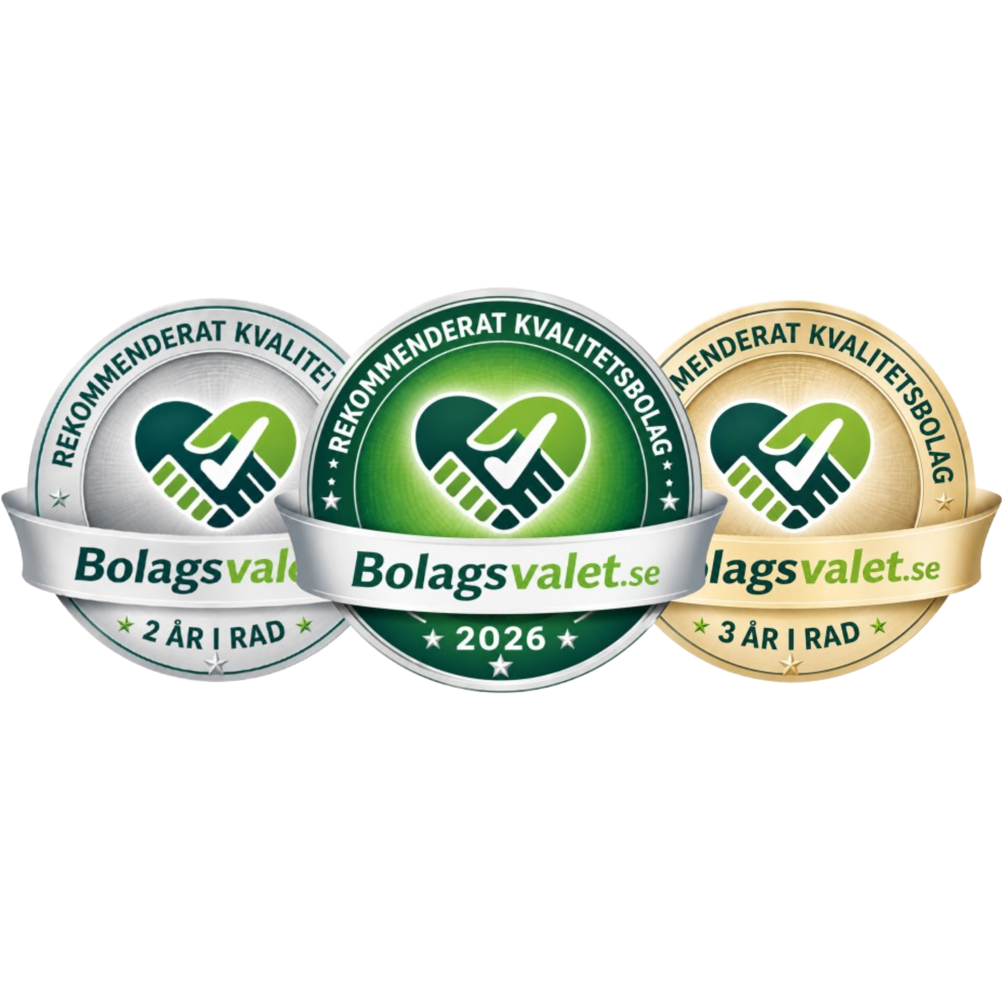 Bolagsvalet.se – Rekommenderade kvalitetsbolag 2026, 2 år i rad och 3 år i rad